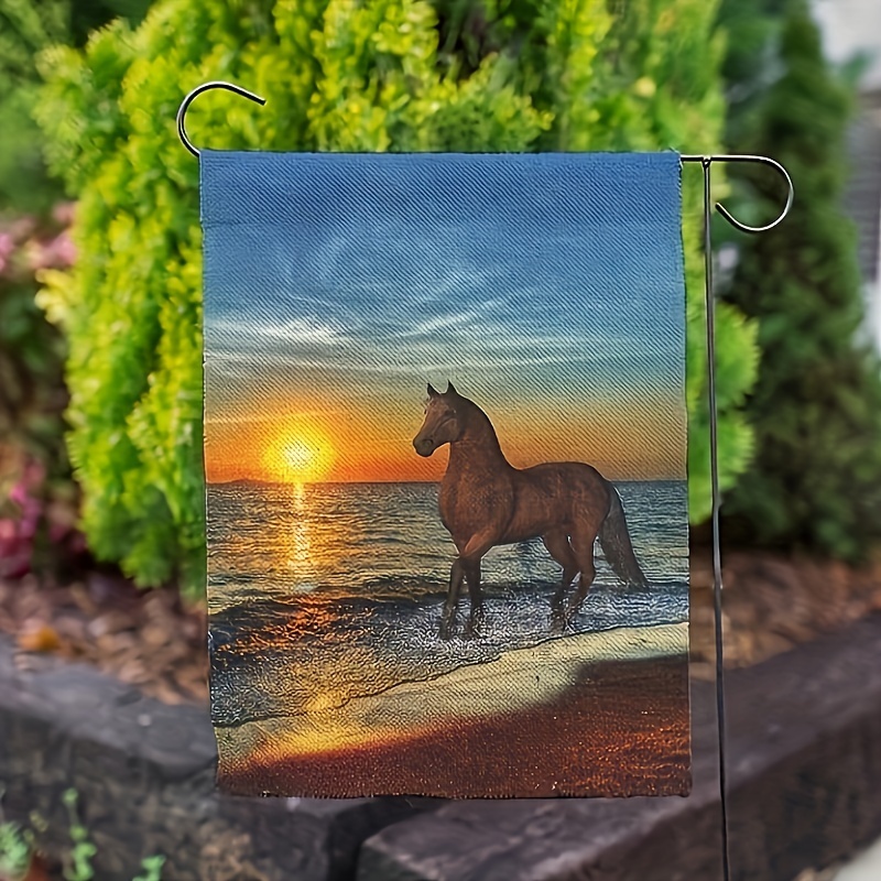 caballo de agua al atardecer