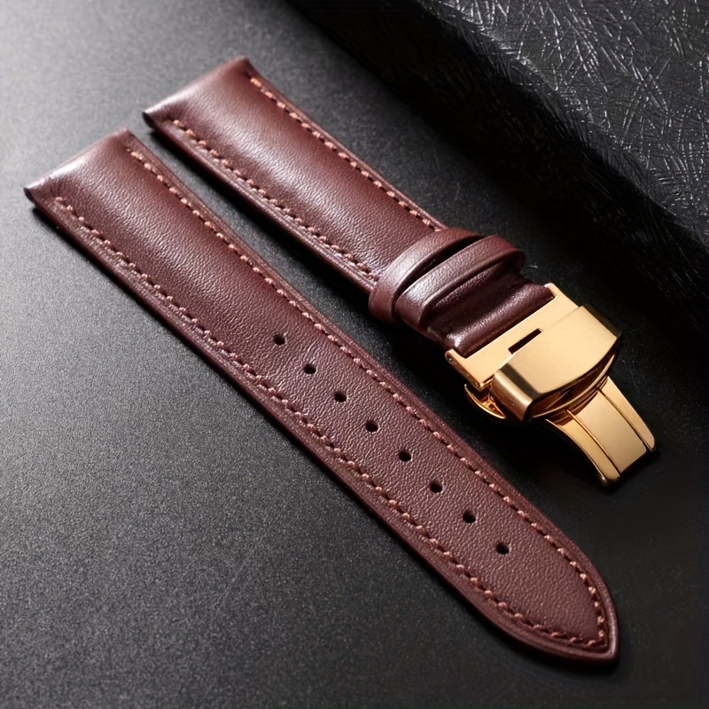 pu leather watchband 14mm 16mm 18mm 20mm 22mm 24mm straps with solid automatic     business watch band   for gifts details 3