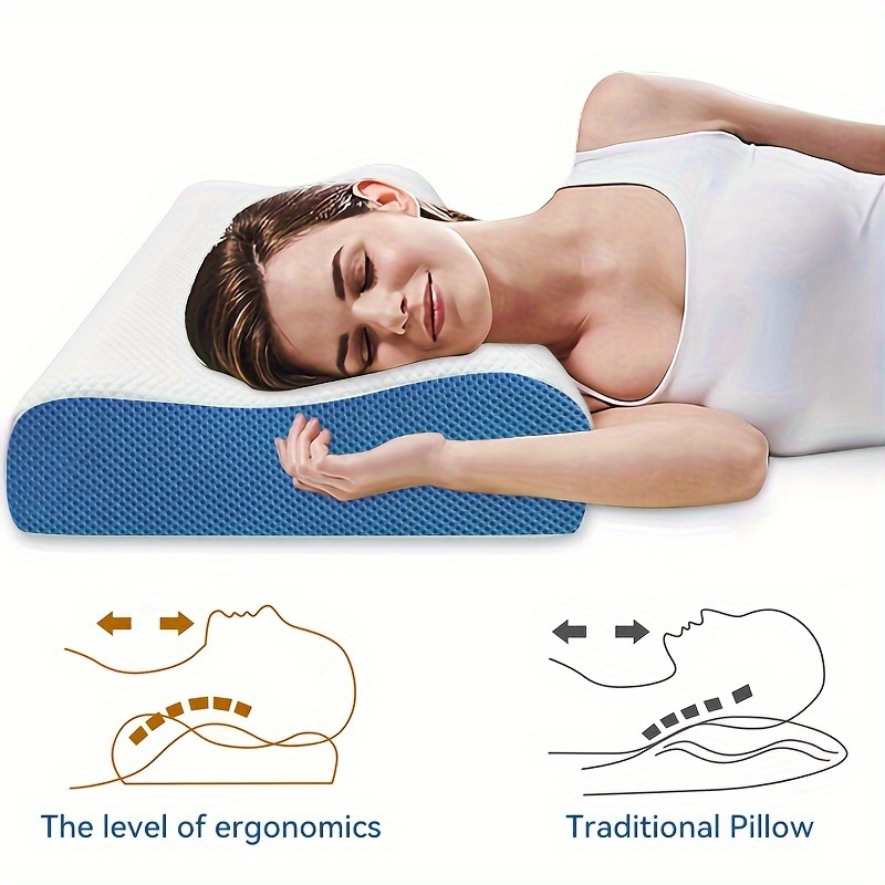 1pc Cervical Pillow For Sleeping, Contour Memory Foam Pillows For Sleeping,  Bed Pillows For Side, Back, Stomach Sleeper