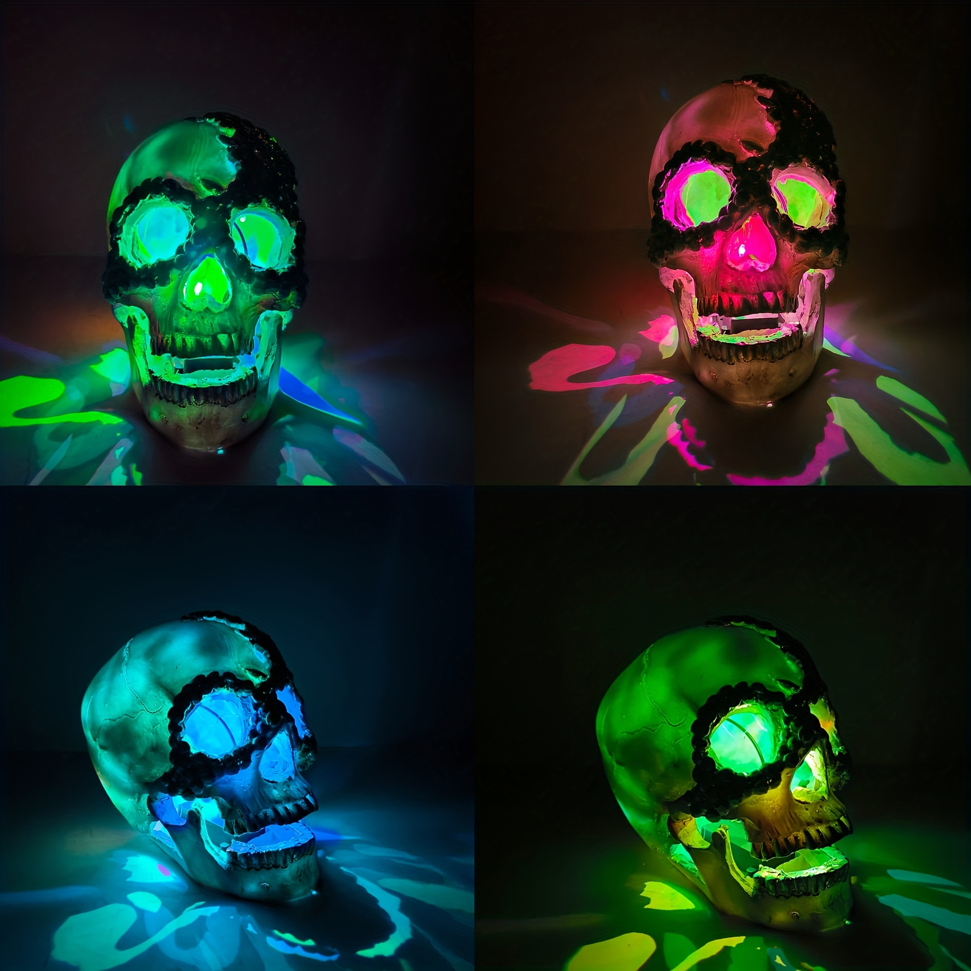 1pc halloween skull decoration lamp undead skull ornament lamp party event decoration light outdoor indoor lighting details 0