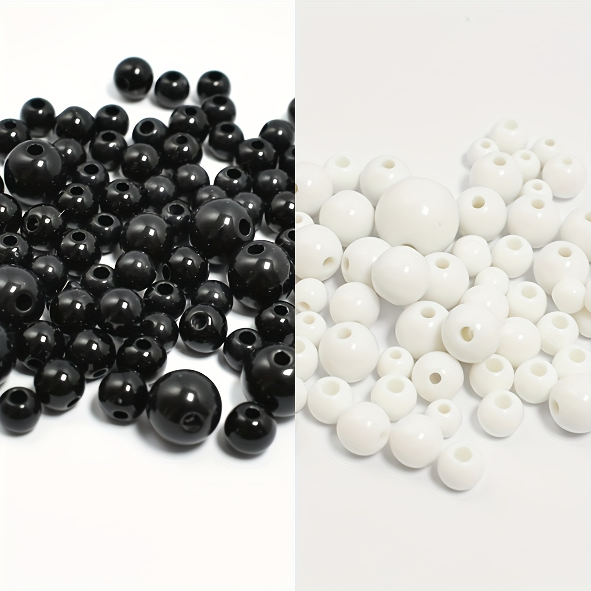 About 4mm Black Round Loose Beads Solid Color Energy With - Temu