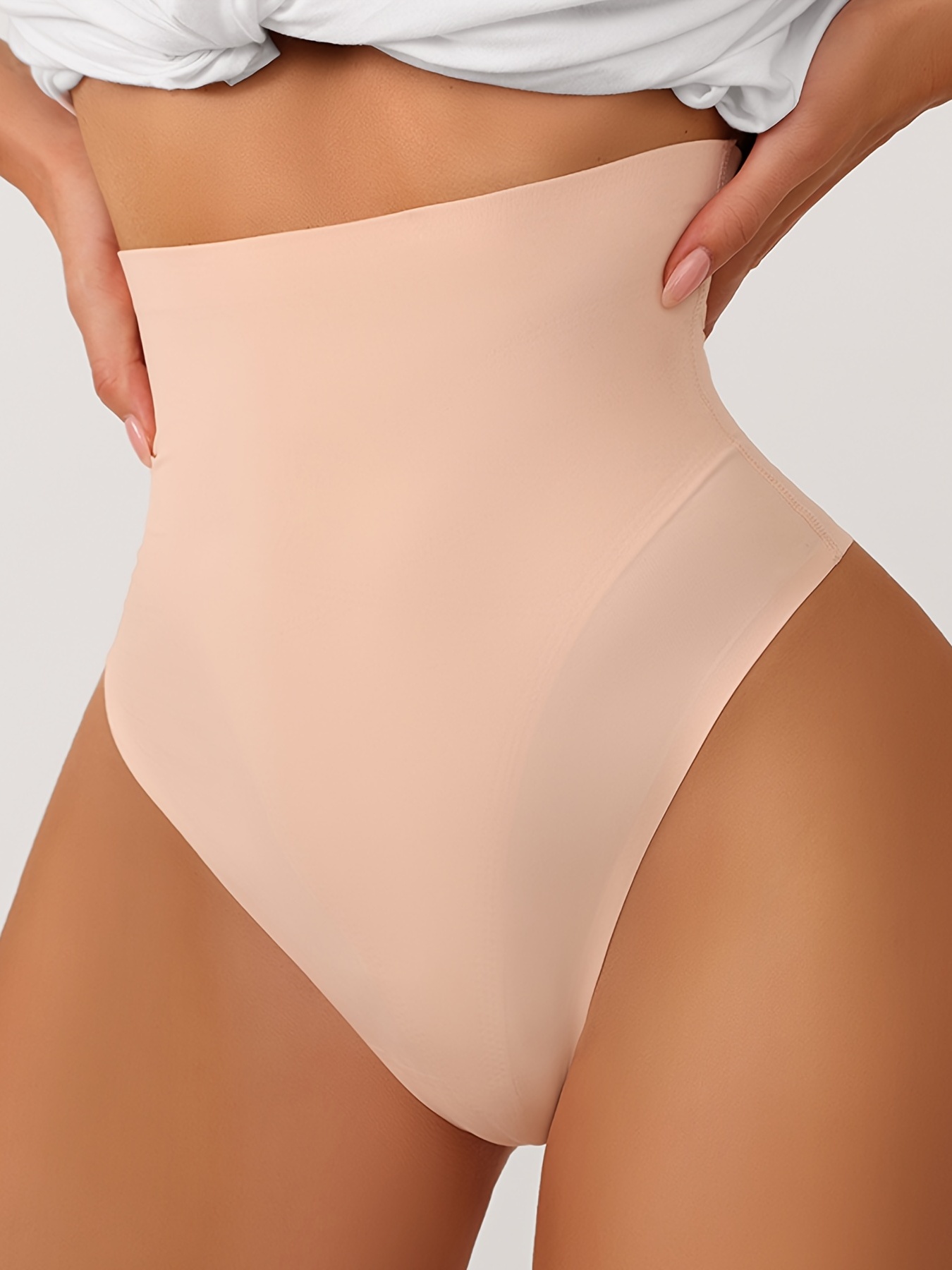 Seamless Body Shaper Thong Panties High Waist Comfy - Temu United Kingdom