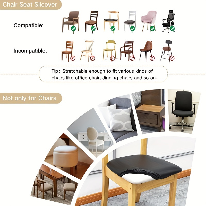  Pizsieat 2 Stück Stuhlbezug Sitzfläche Bürostuhl Bezug  Waschbarer Elastischer Sitzbezug Bürostuhl für Bürostuhl Bürodrehstuhl  Drehstuhl Stuhl Sitzbezug (Grau)