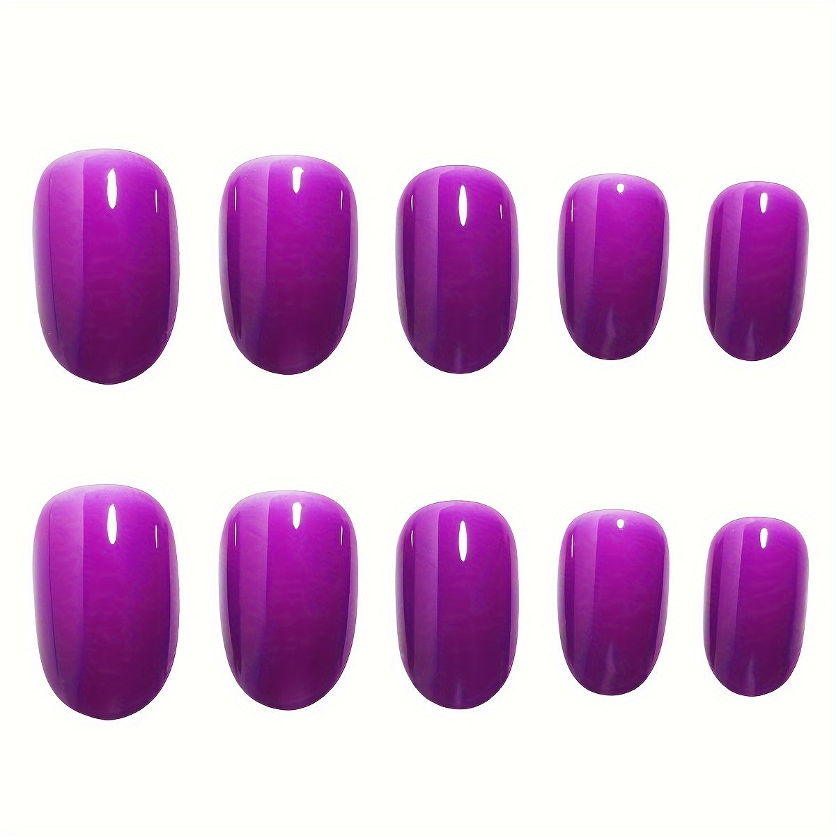 24pcs mid length oval shape press on nails solid color fake nail full cover nails for women details 22