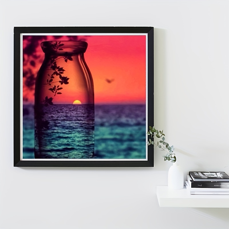Diamond Painting - Sunset in the glas at the Sea 