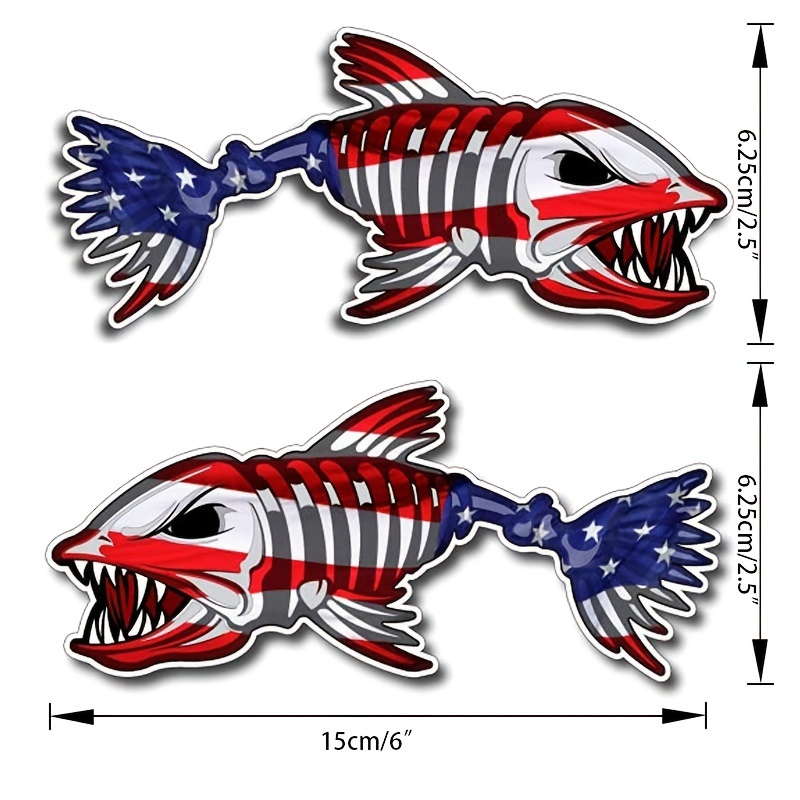 Show Your Patriotism with These USA Bone Fish Sticker Decals!