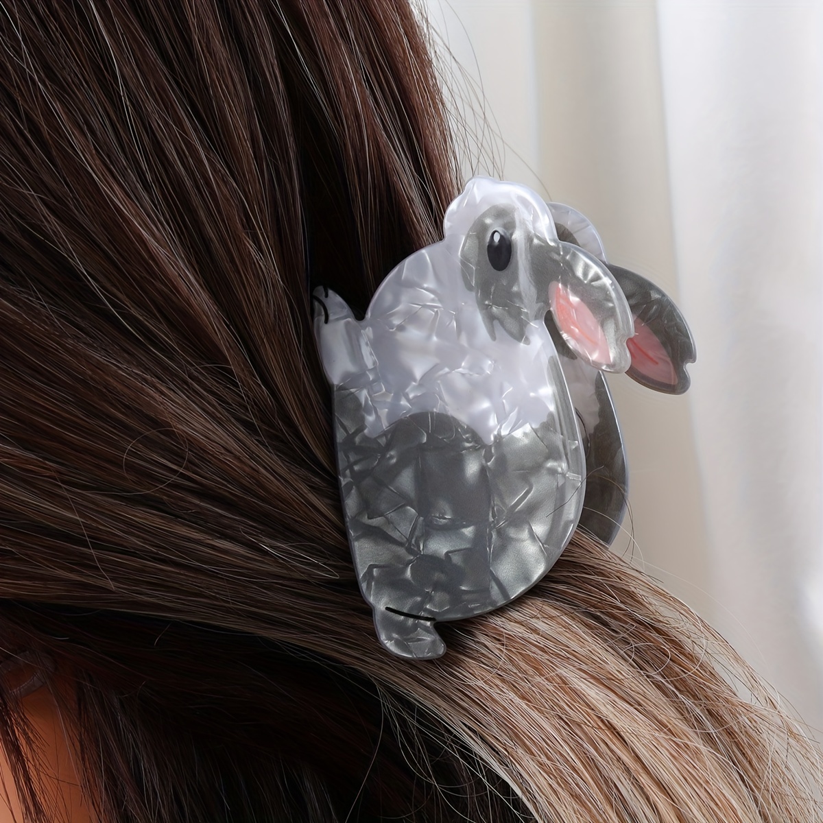 

Acrylic Rabbit Hair Claw Clip Cartoon Animal Ponytail Holder For Women Female Hair Accessories