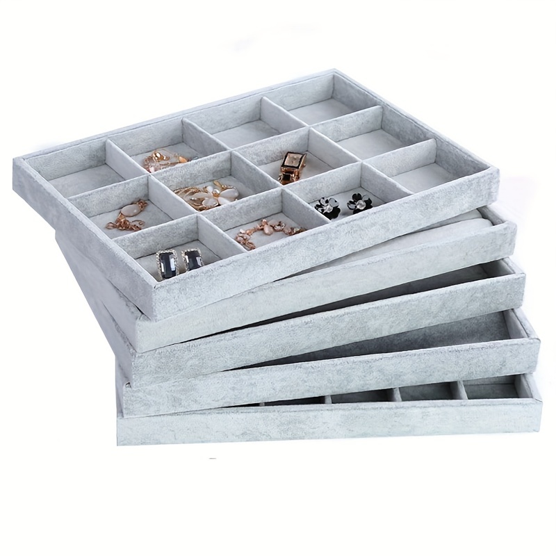 Stackable Jewelry Storage Organizer Velvet Drawer Tray - Temu