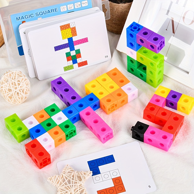 

Cubes magiques d'intelligence, petits carrés assemblés, jouets de construction, jouets éducatifs en plastique pour enfants, matériel pédagogique pour l'éducation précoce