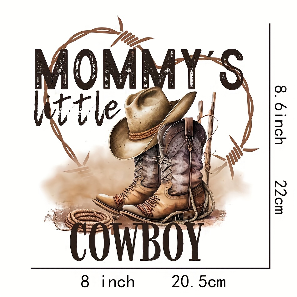 Cowboy Iron-On Transfer For Clothing Patches DIY Washable T-Shirts