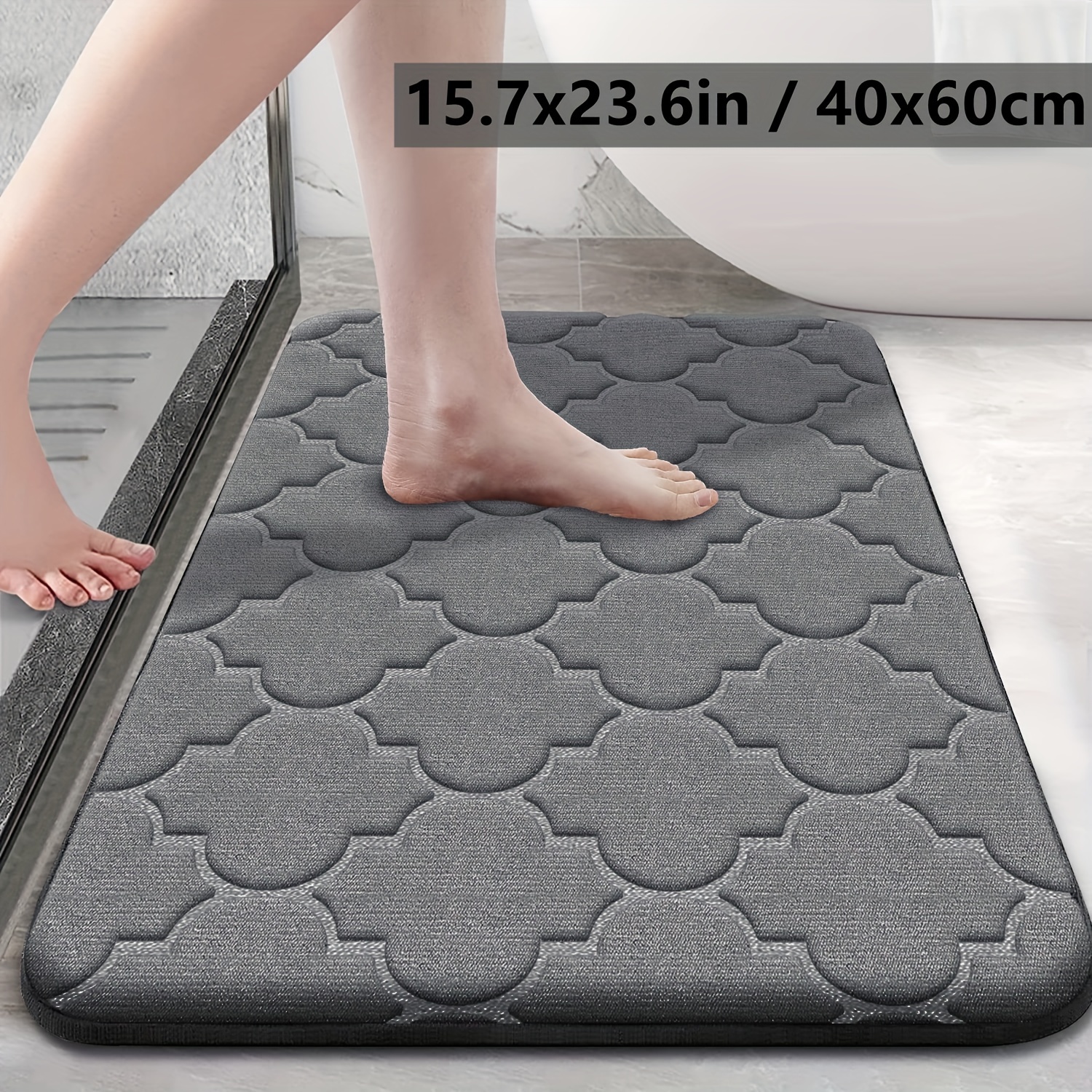 Bath Mat 40 X 60 Cm,non Slip Bathroom Mat,absorbent And Soft