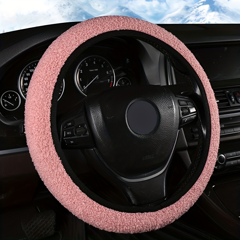 New Car Steering Wheel Cover Universal Plush Studded Fashion - Temu