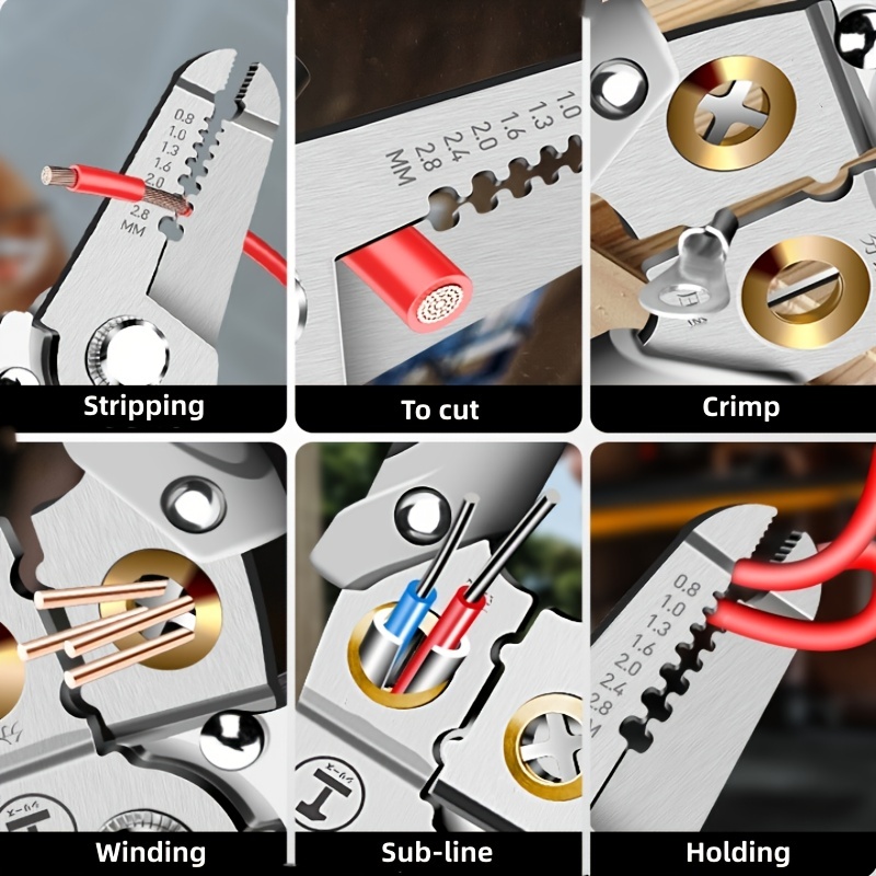 Wire Strippers Multi-functional Wire Splitting Pliers Crimper Cable Cutter Wire Stripping Tool