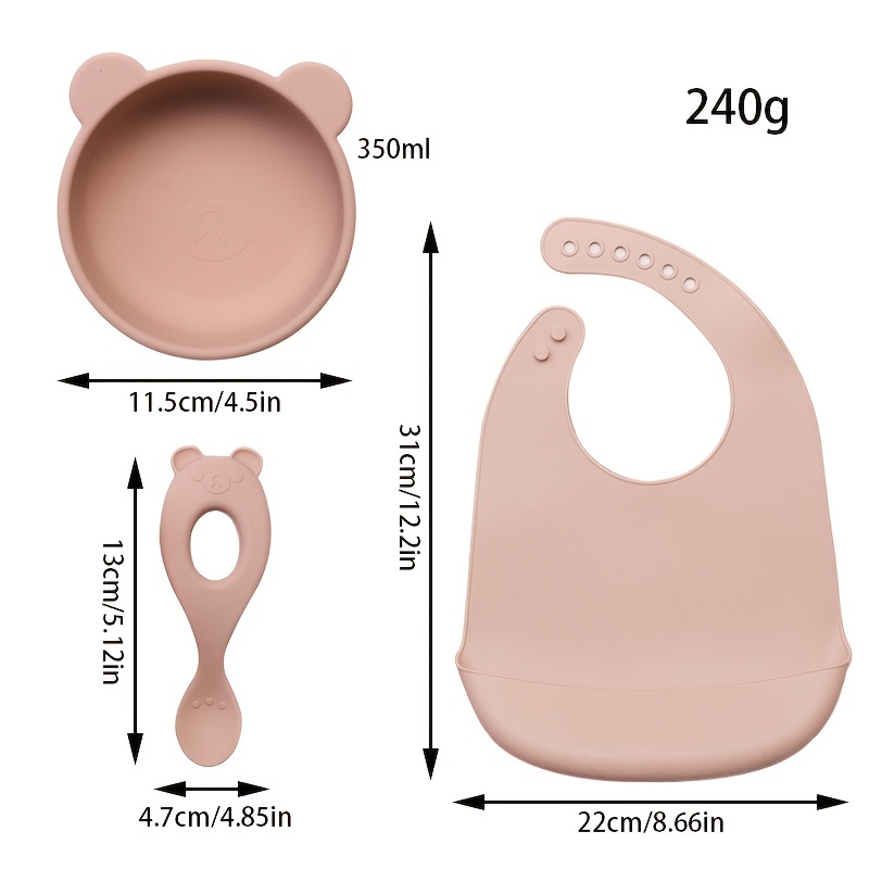 Ensemble d'alimentation en silicone pour bébé, 6 pièces, fournitures de  sevrage pour bébé, comprenant assiette pour bébé, cuillère fourchette,  bavoir, bol, tasse d'eau - AliExpress