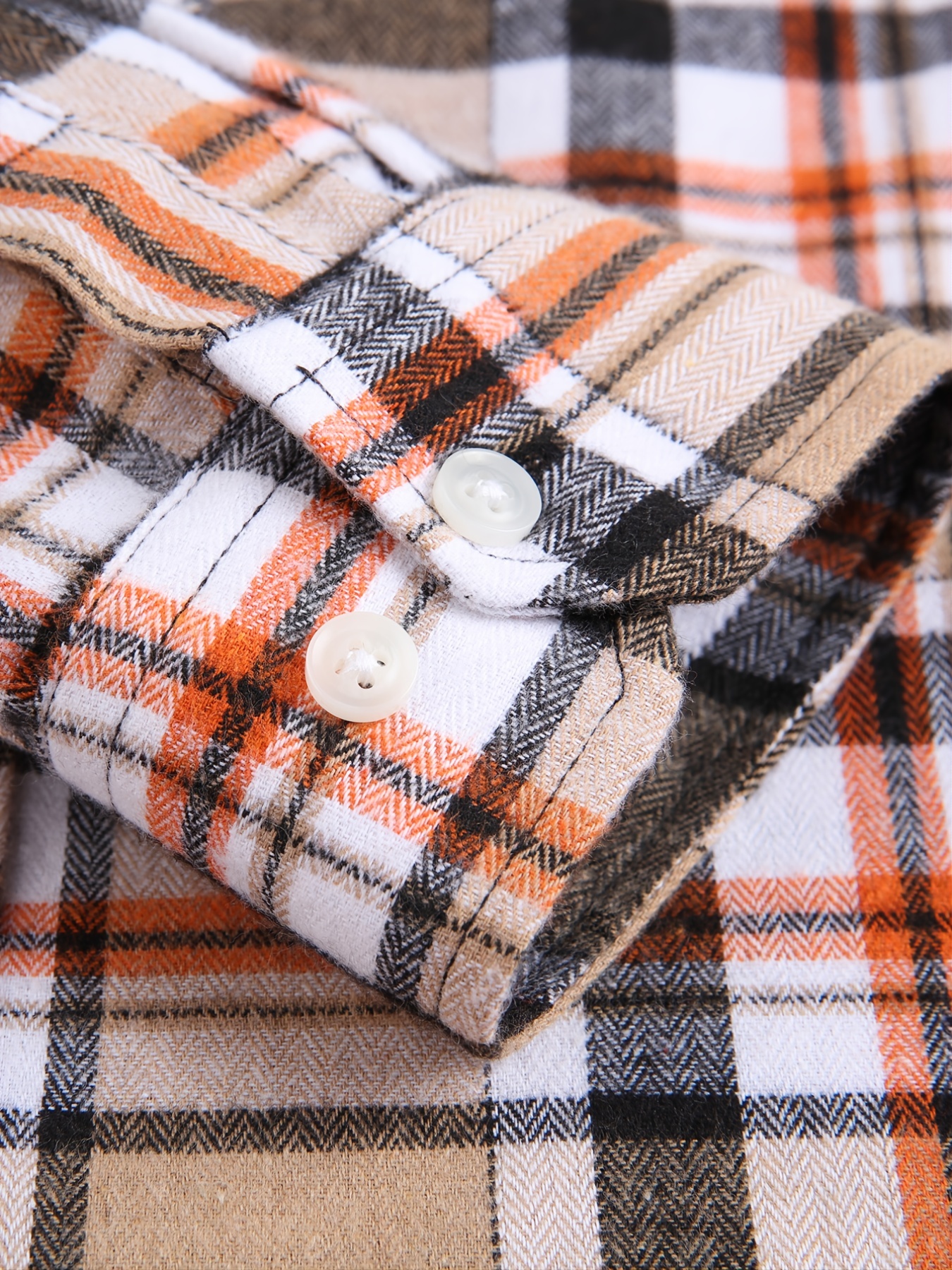 Flannel plaid long sleeve cotton shirt