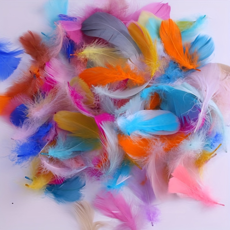 600pcs Colorful Feathers 20 Colors Craft Feathers 3-5 Inches Assorted  Rainbow Colors Feathers for Kids Handmade Wedding DIY Decorations Natural