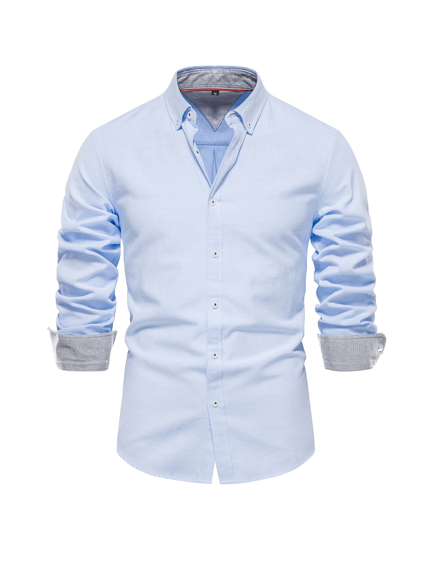 Camisa Oxford Casual De Manga Longa Para Homens, Camisa Confortável Com Botões Para Primavera Outono Ao Ar Livre detalhes 46