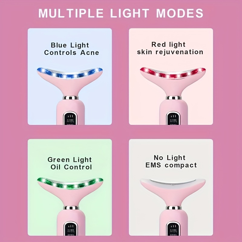 Triple Action Led, Heat, And Vibration Facial And Neck