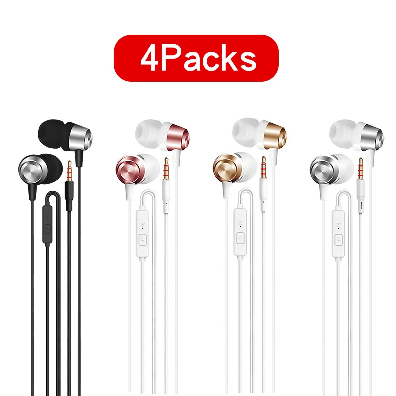 Écouteurs intra-auriculaires avec fil et microphone - 3.5 mm - Blanc