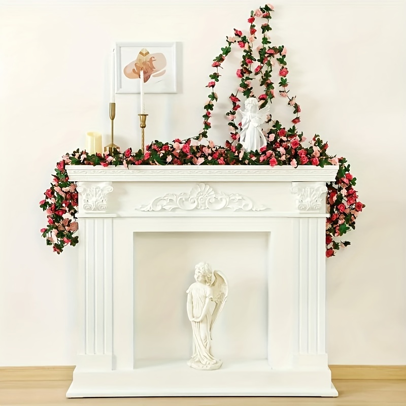 250cm Rosa Fiori artificiali Ghirlanda di Natale per matrimonio Home Room  Decorazione Primavera Autunno Giardino Arco Fai da te Finta Pianta Vite