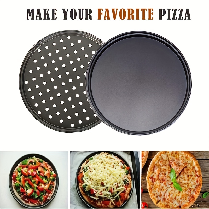 Non Stick Pizza Trays Baking Pan Round Restaurant Dish Pie - Temu