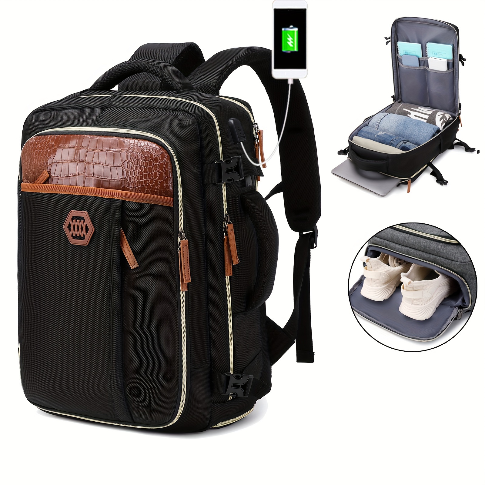 1pc Mochila Viaje Hombres Compartimento Zapatos Mochila - Temu