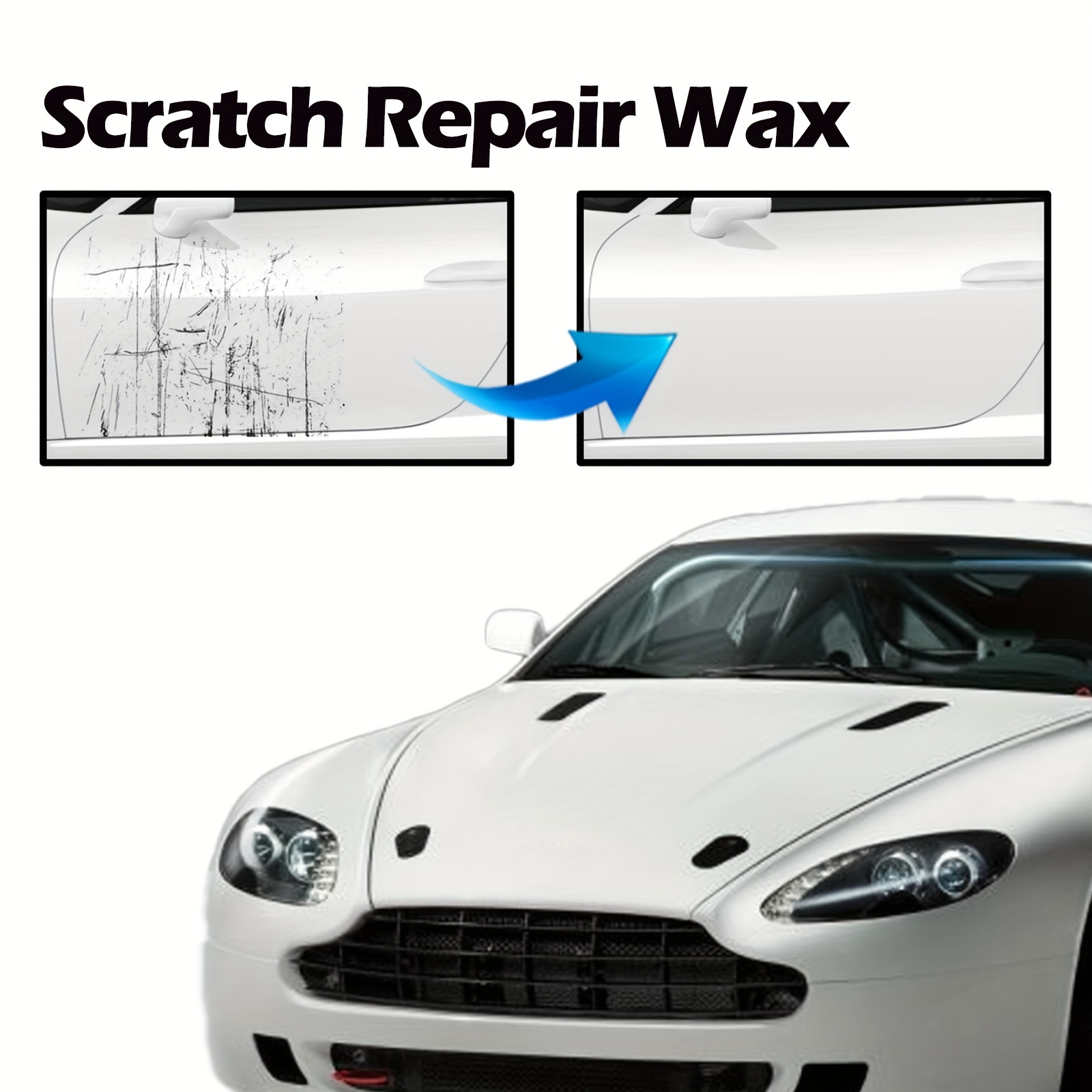 1/2 Bottle Car Scratch Repair Wax With Sponge And Towel For - Temu