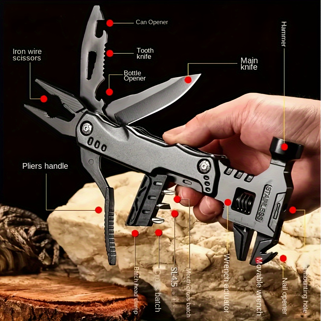Adjustable Wrench Multitool Hammer Survival In One - Temu