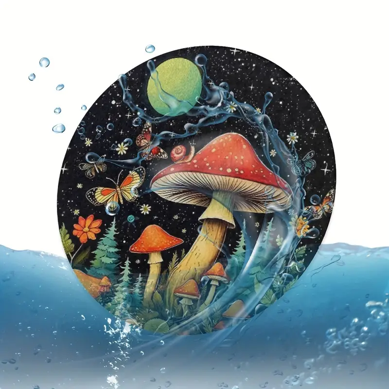 Mushroom Starry Sky Absorbent Car Cup Holder Coaster Mats - Temu