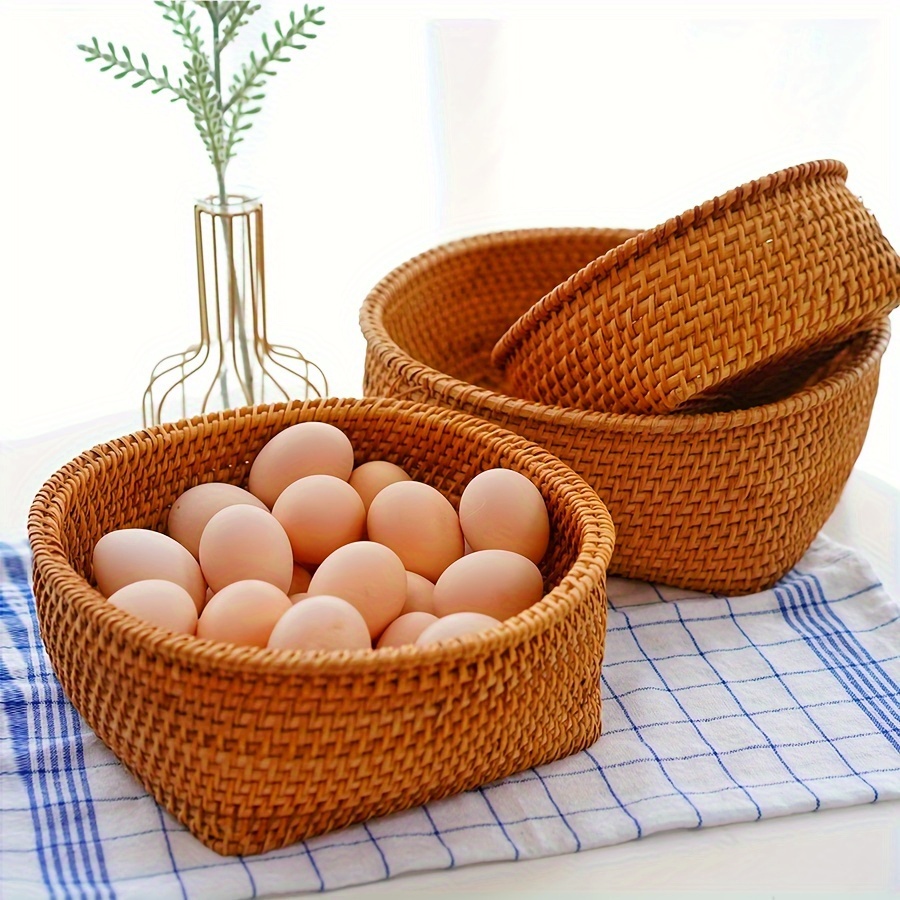 1pc/3pcs Cesto Frutta Intrecciato In Rattan Cesto - Temu Italy