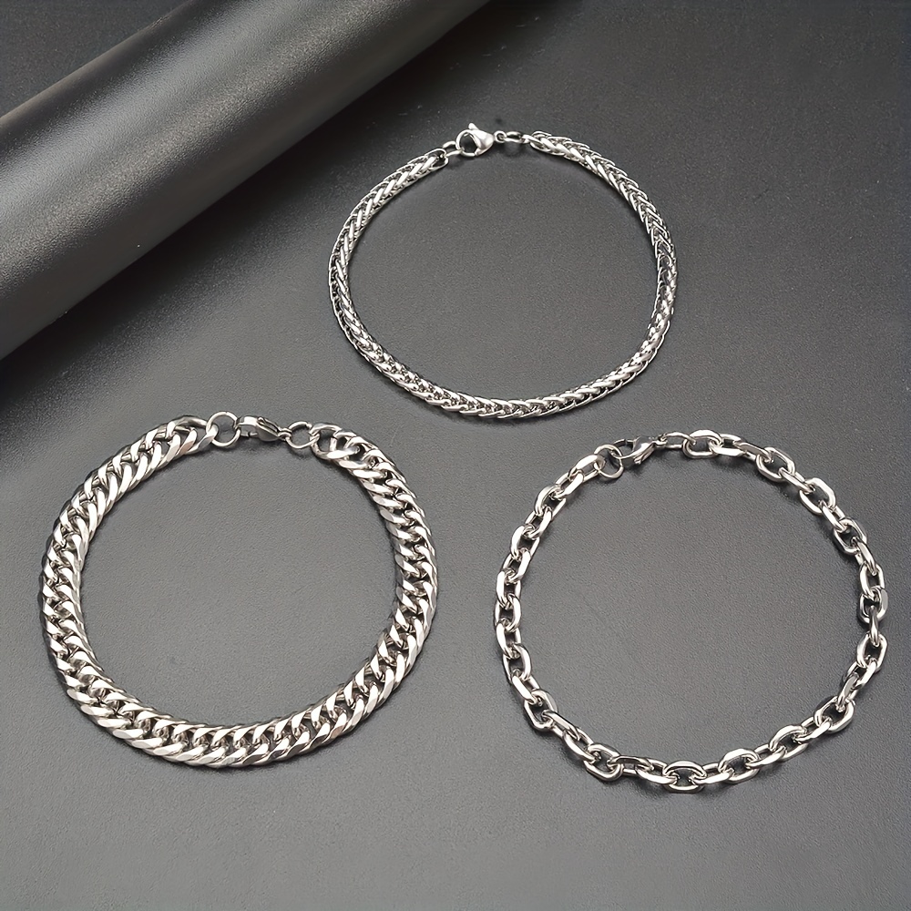 Pulseras de acero inoxidable de moda – Pulsera de cadena de color dorado y  plata de acero inoxidable para mujer, a prueba de óxido, regalo de joyería
