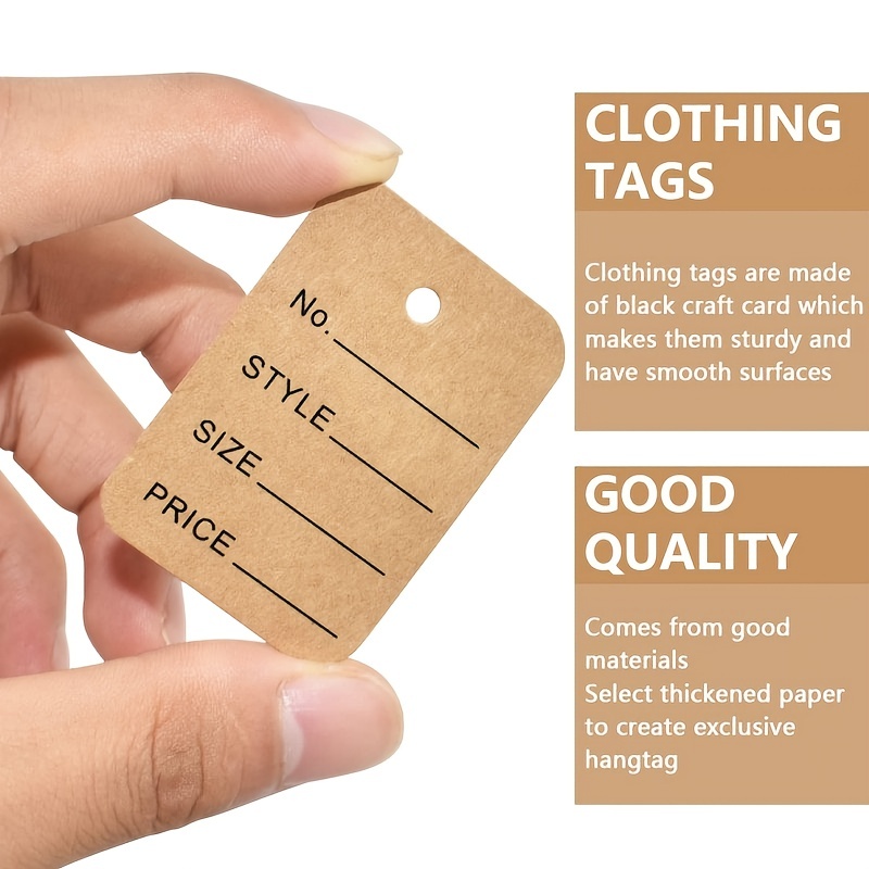 500-Pack Hang Tags With String Attached and Fasteners, Blank