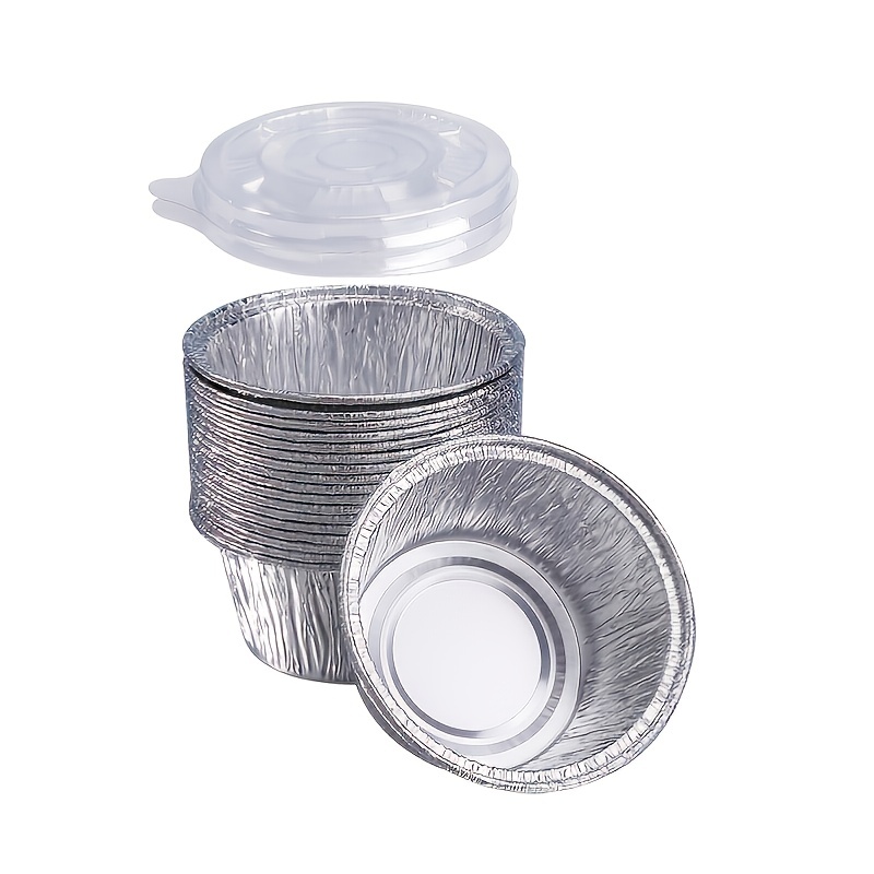 Round Ramekins Muffin Cups, Tin Foil Cupcake Pans, Disposable