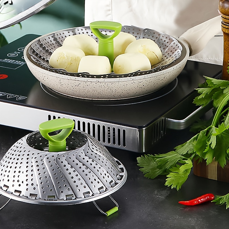 Collapsible Stainless Steel Food Steamer Basket For - Temu