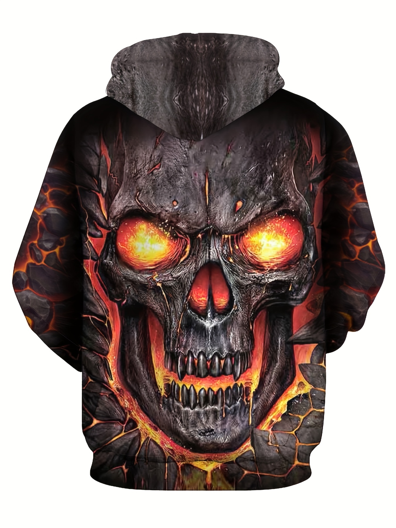 Men's Casual 3d Printing Burning Skull Graphic Print Hoodies - Temu