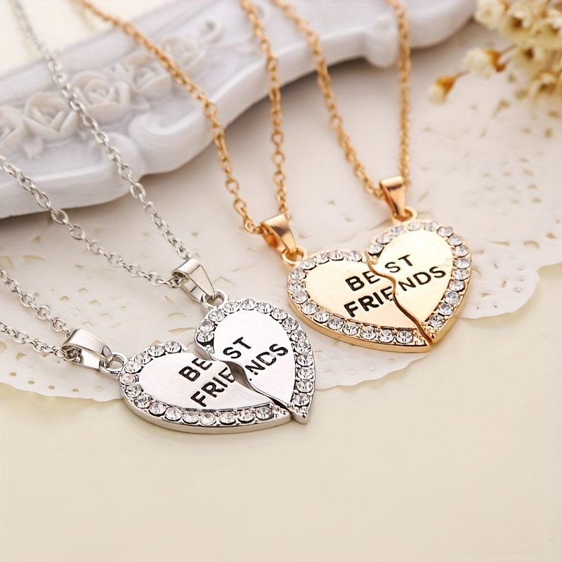BFF Rings™ Crystal Heart Magnetic Friendship Necklaces