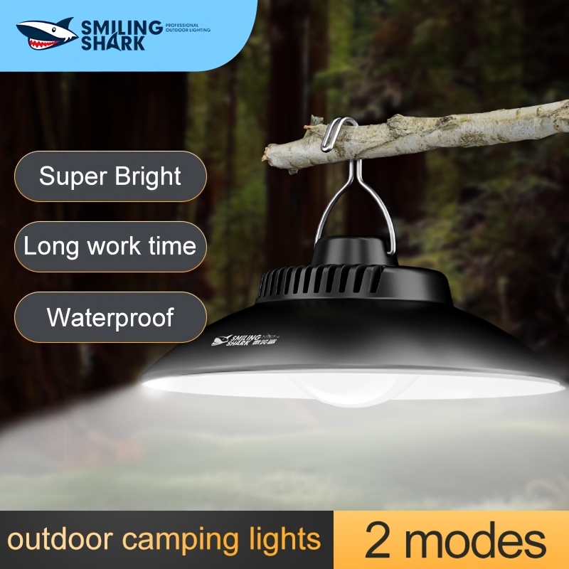 Smiling Shark Rechargeable Hanging Camping Lamp: - Temu