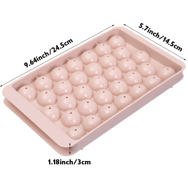 33 Grids Plastic Ice Cube Tray With Lid Round Ice Ball Maker Mold