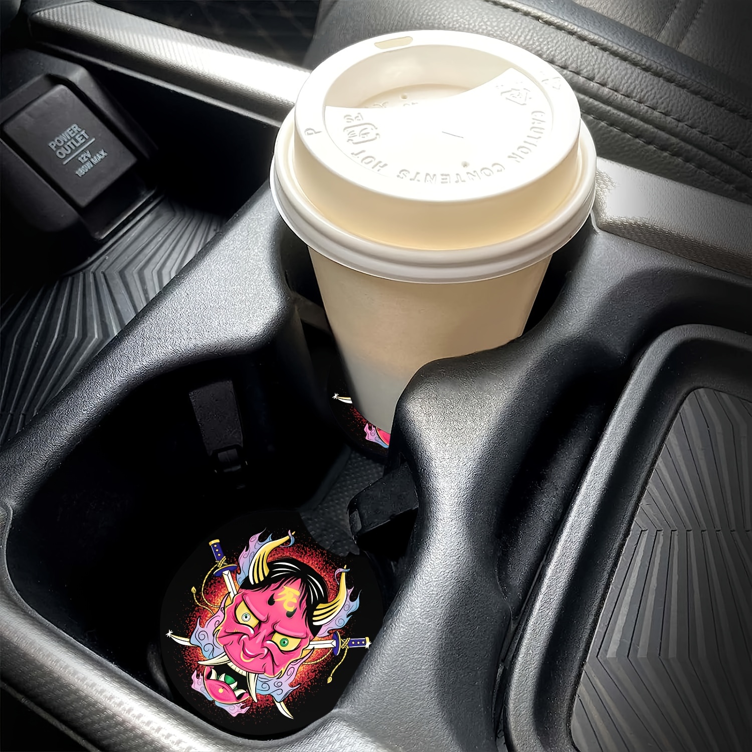 Horror Mask Absorbent Car Cup Holder Coaster Mats - Car Interior