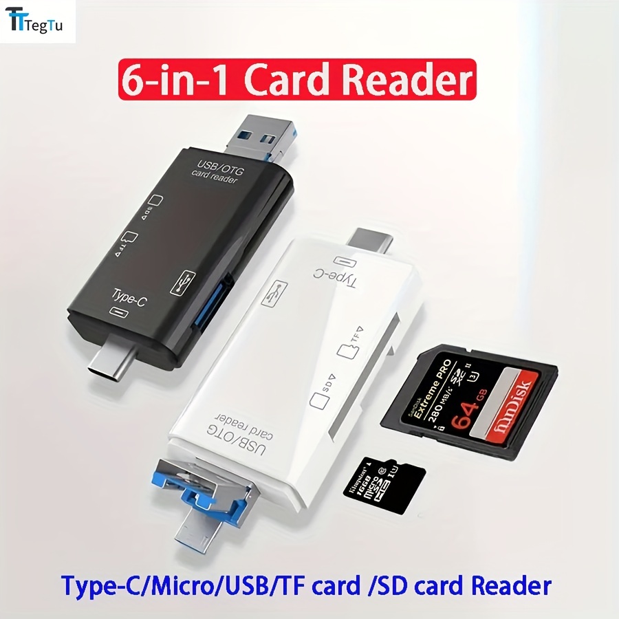 Adaptador USB 3.0/Micro USB 5 en 1 Lector de Tarjetas de Memoria Tipo C/ Micro SD