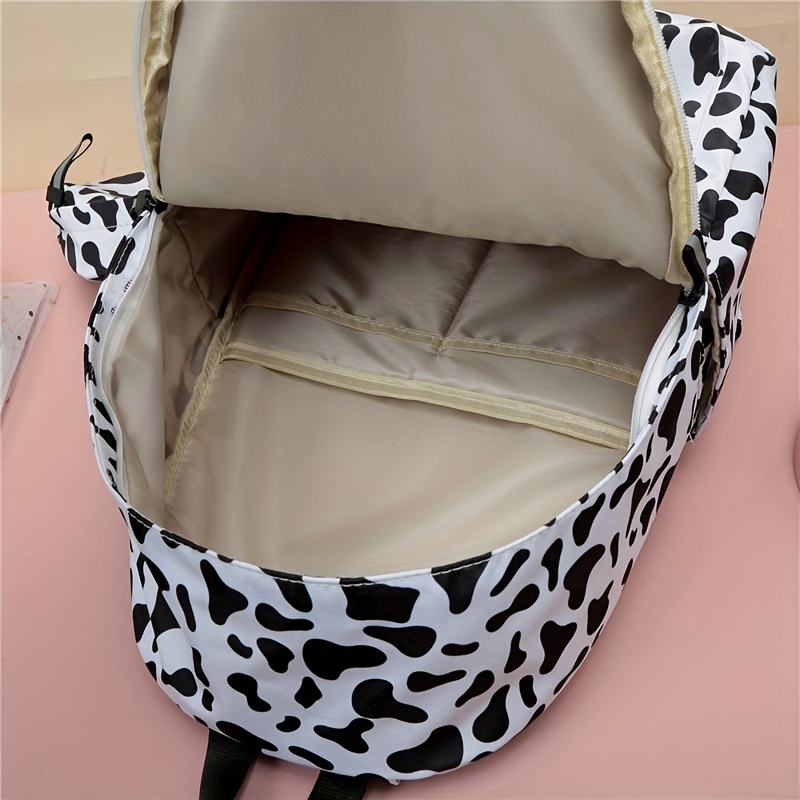 Cow Print Laptop Backpack Lightweight Nylon Travel Rucksack