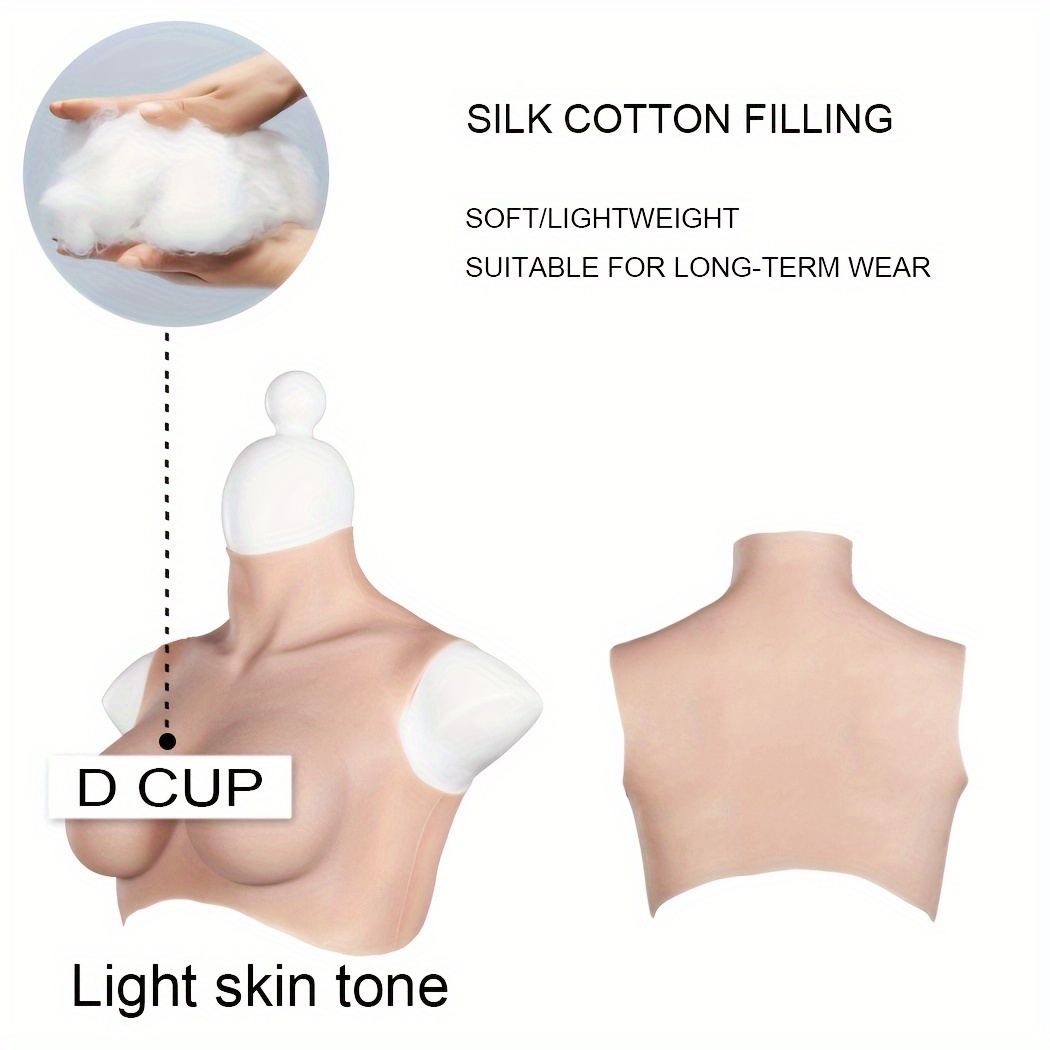 Realistic High Necked Silicone Chest Vest C/d Cup - Temu