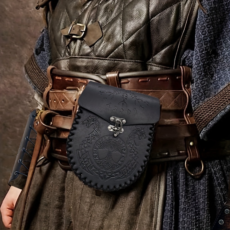 Genuine leather belt loop clasp bag/purse