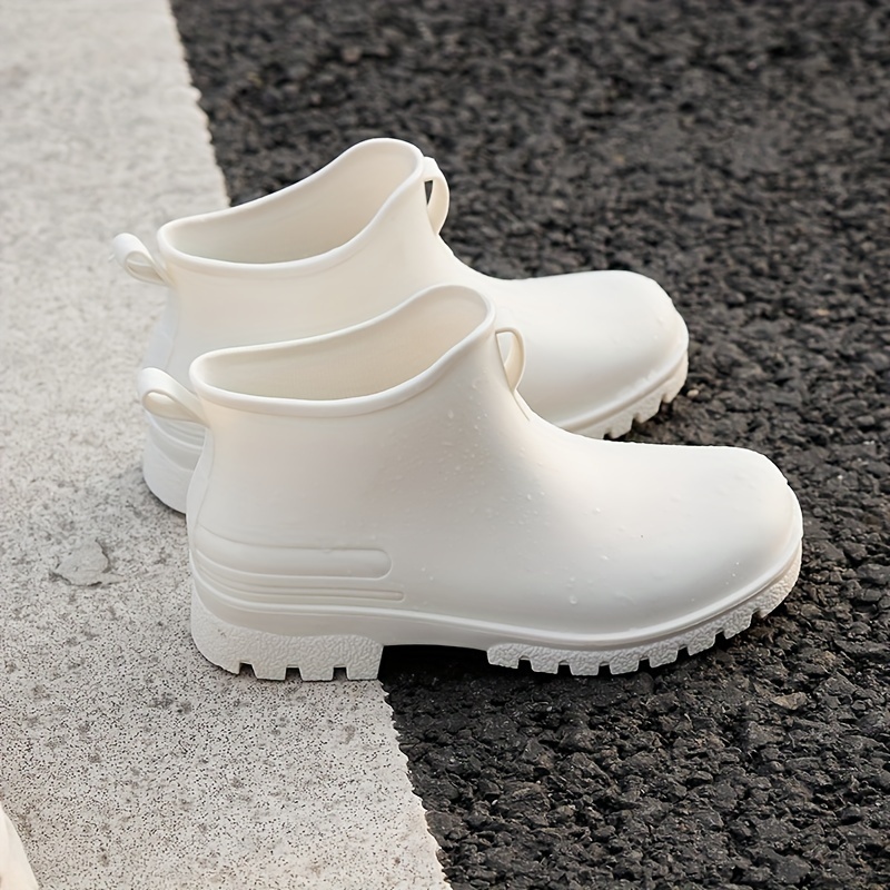 Mens Fashion Solid Ankle Rain Boots Non Slip Wear Resistant