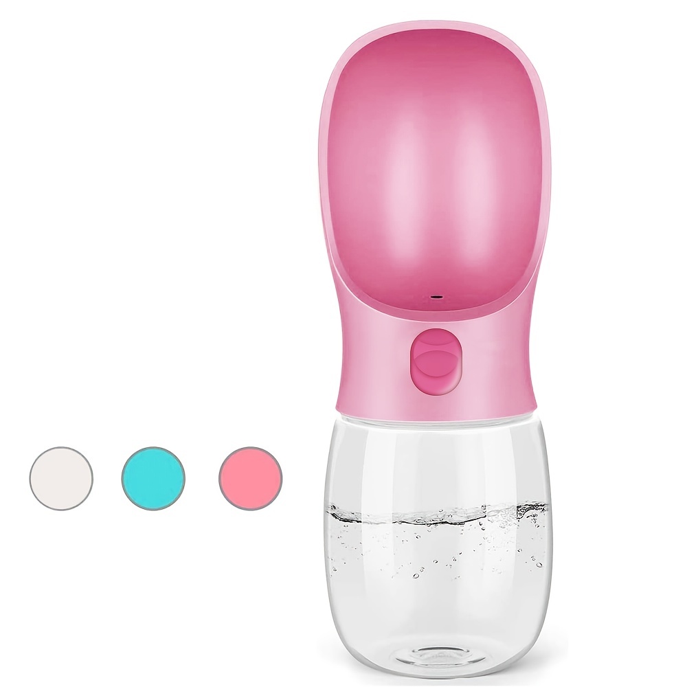 12oz Pink Dog Water Bottle For Travel Dispenser