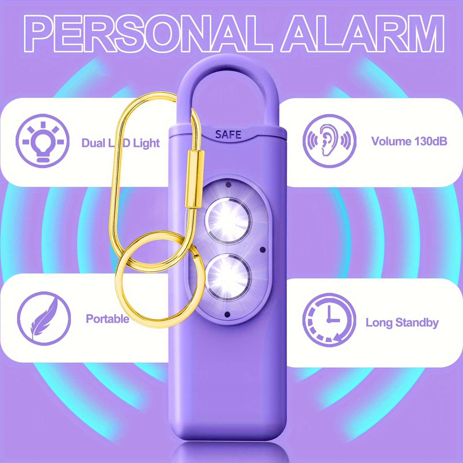 1pc Alarma Personal Segura Llavero Alarma Seguridad Personal - Temu Chile