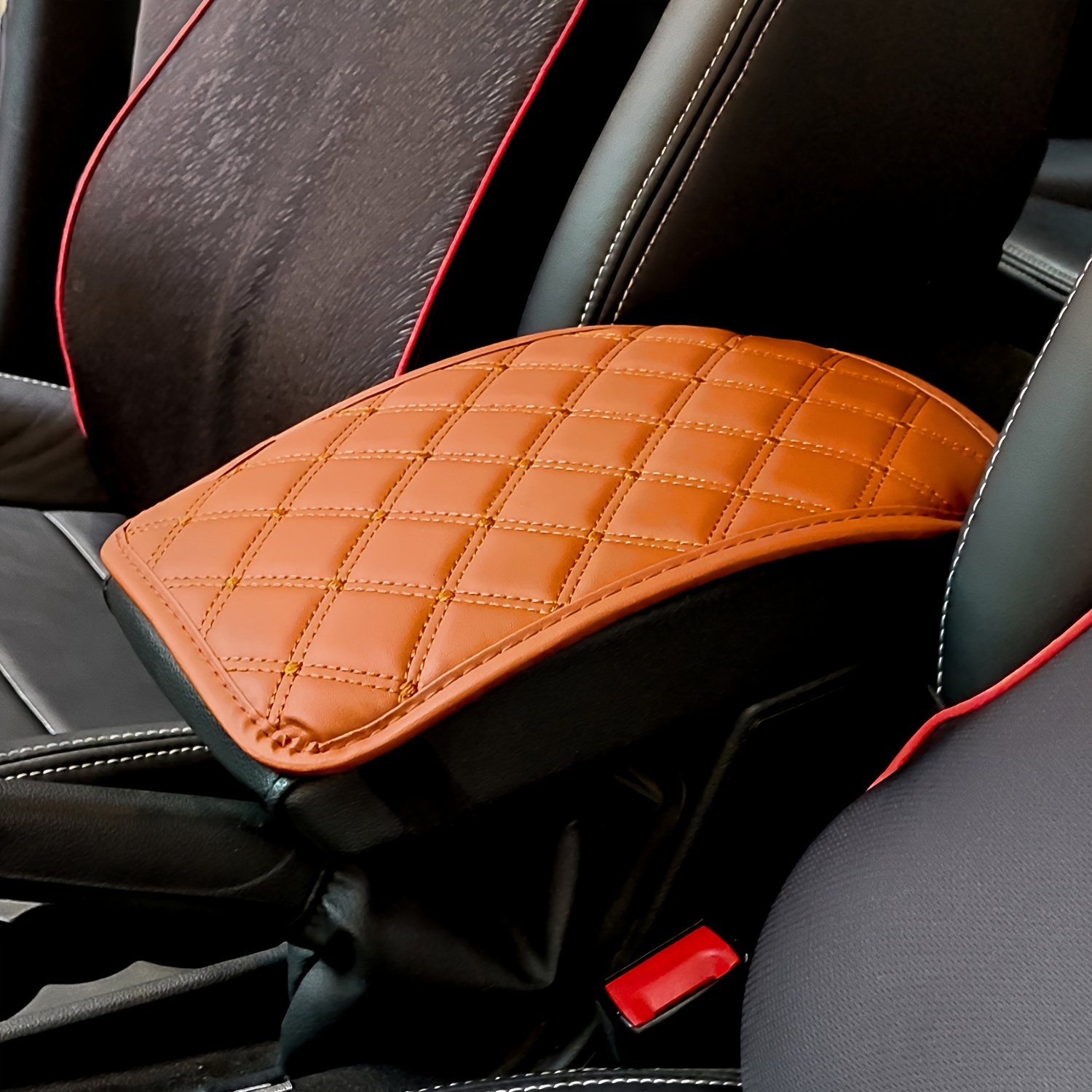 Artificial Leather Car Armrest Mat Universal Interior Auto - Temu