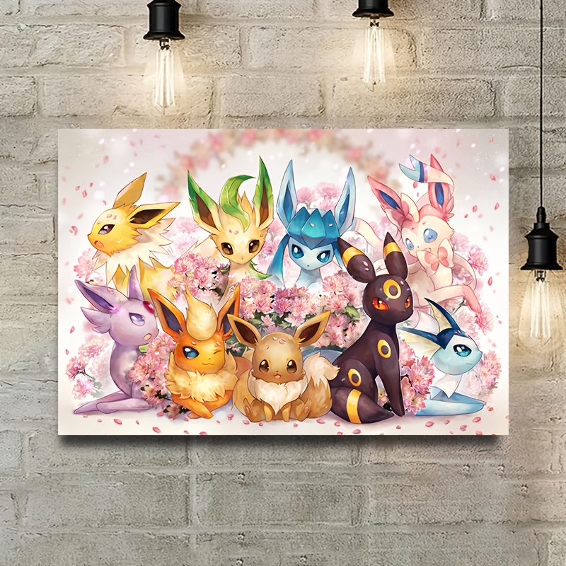 Anime Pokemon Peripherals Roles Pikachu Canvas Painting Eevee Mewtwo Poster  Wall Art Comic Kawaii Picture for
