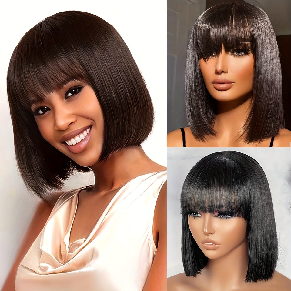 Pixie Wig for Women No Lace Remy Human Hair Full Wig Cap 130