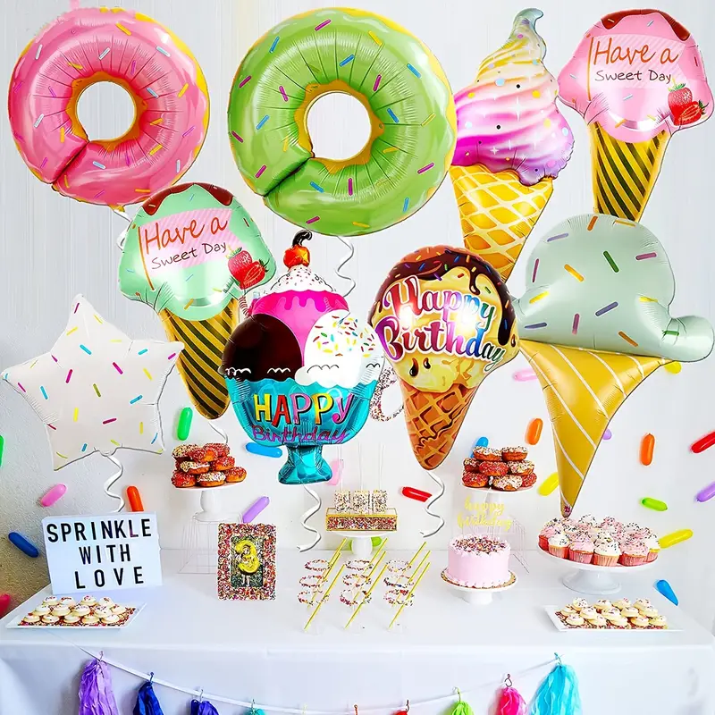 Ice Cream Party Decoration Balloon Donut Temu